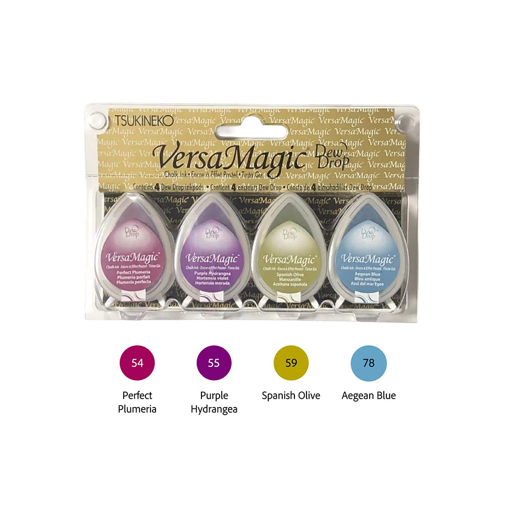 Tsukineko VersaMagic Dewdrop Stamp Ink Pad 4-Color Set - Jewel Box