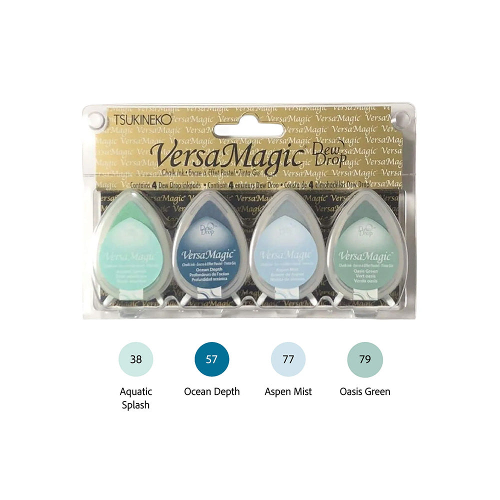 Tsukineko VersaMagic Dewdrop Stamp Ink Pad 4-Color Set - Seashore