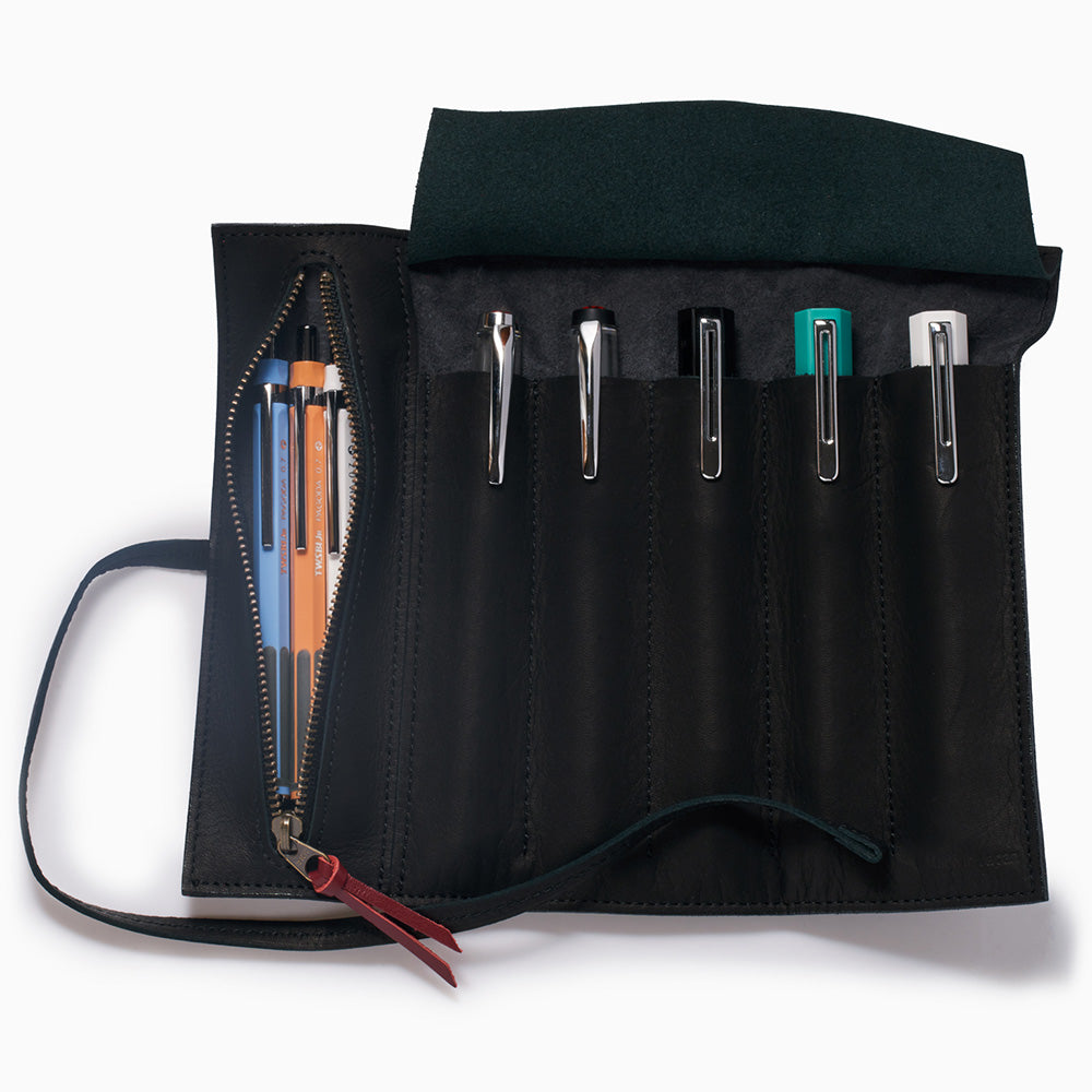 Twsbi Leather Roll Pen Case - Black - M.Lovewell