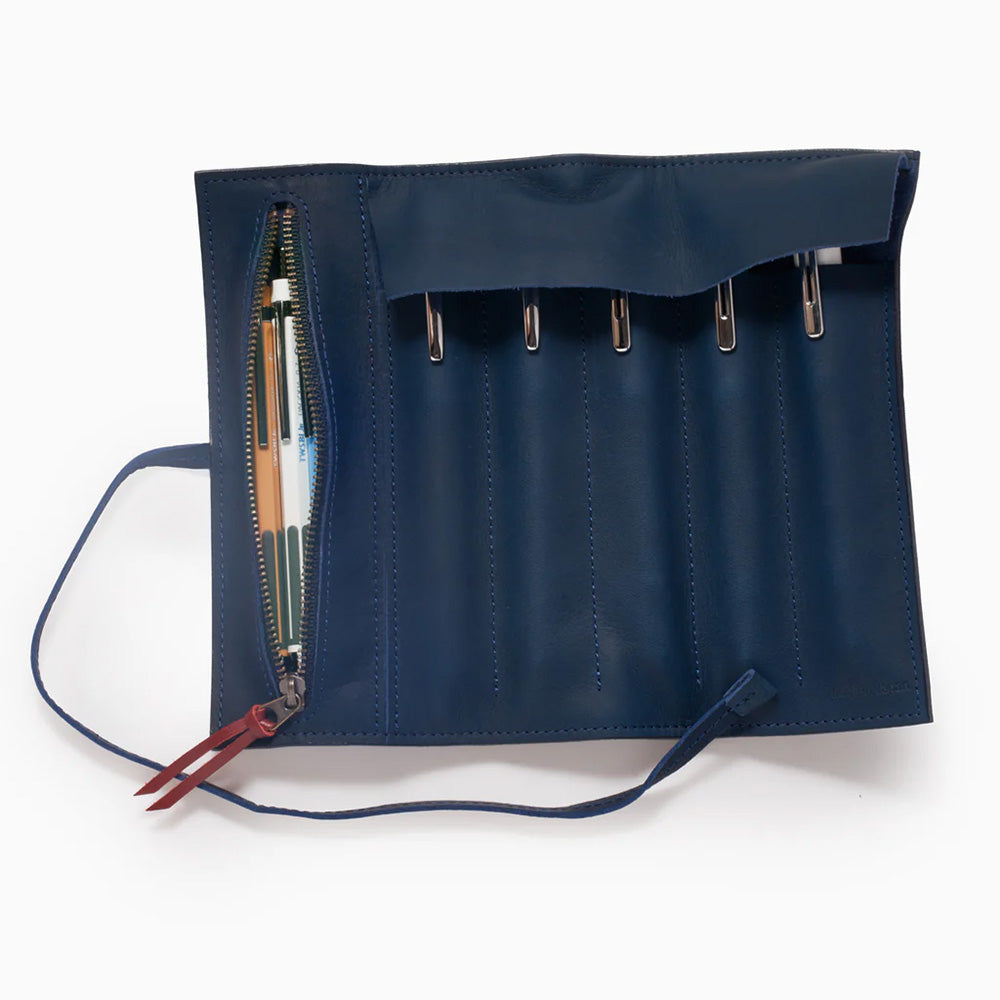 Twsbi Leather Roll Pen Case - Blue - M.Lovewell