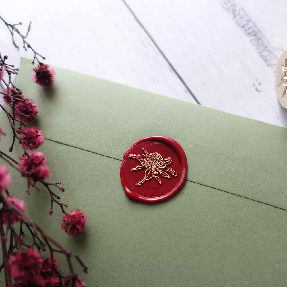 Waratah Flower Wax Seal Stamp Head Only
