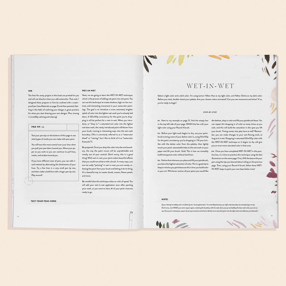 Watercolor Workbook 2: Flowers, Feathers & Animal Friends