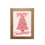 Merry Christmas Pink Tree Card - Boxed Set of 8