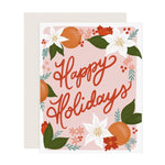 Orange Floral Holiday Card Boxed Set of 6