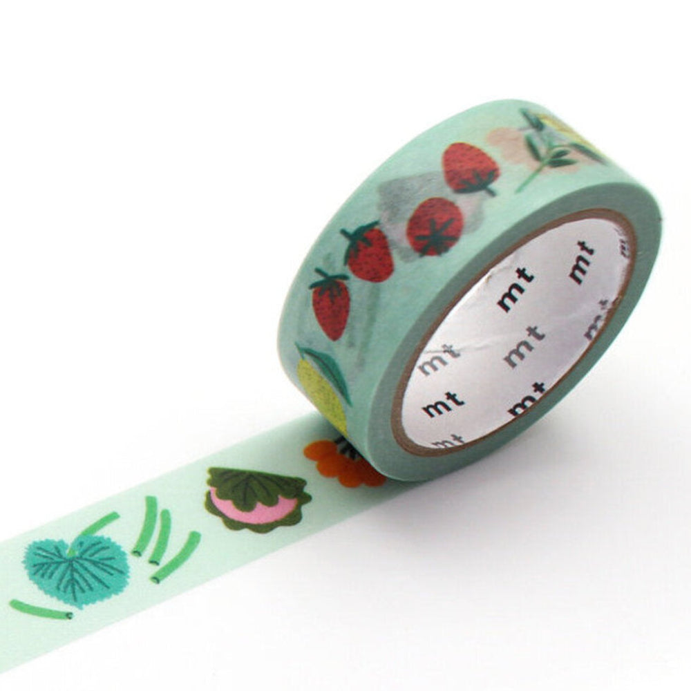 Decorative tape with spring pattern on a white background
