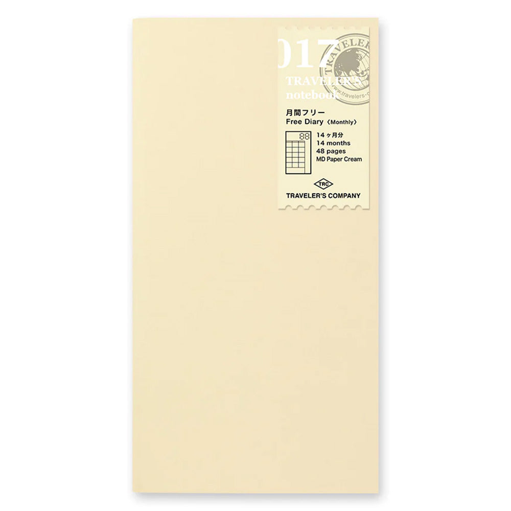 Traveler's Notebook Insert 017 - Free Diary Monthly - M.Lovewell