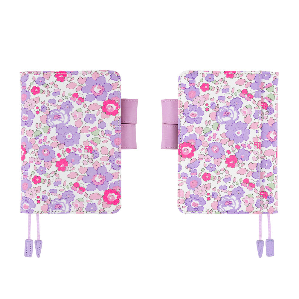 2023 Hobonichi Techo Planner & Cover English A6 - Liberty Fabrics: Betsy Neon Purple