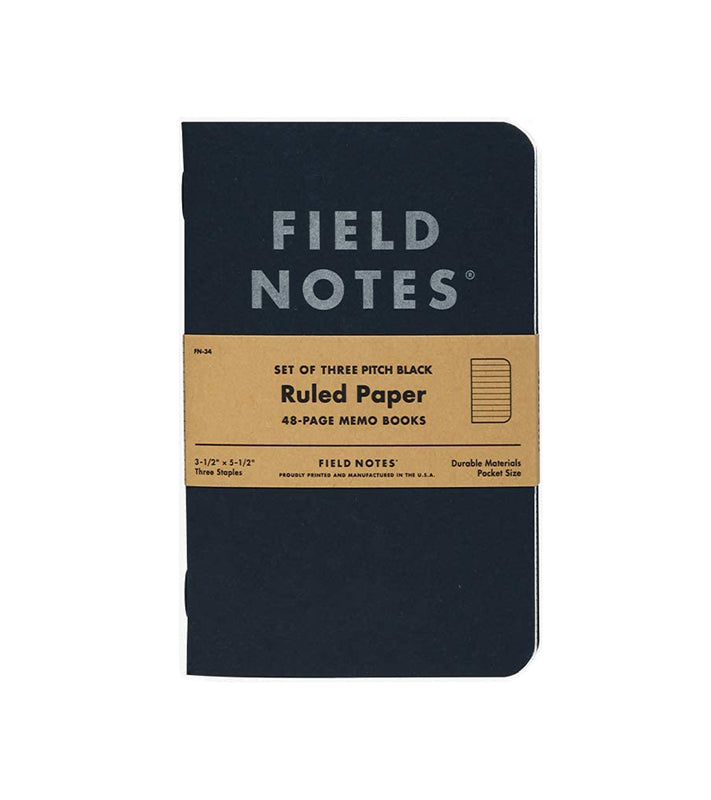 Pitch Black Lined Memo Books - M.Lovewell