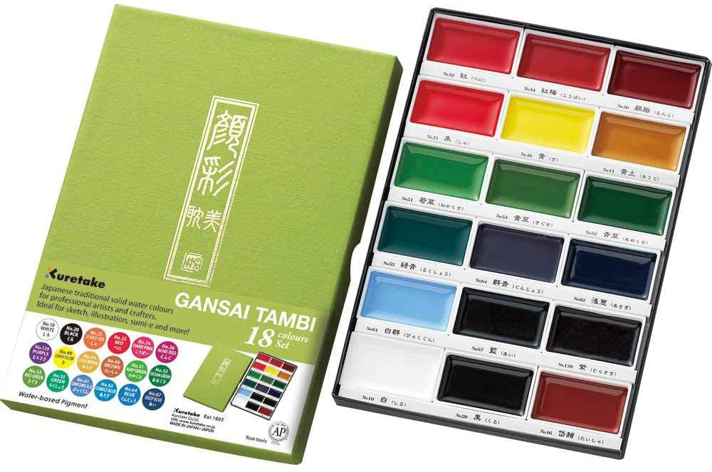 Kuretake Gansai Tambi Watercolors Set of 18