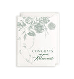 Green Floral Retirement Congrats Card