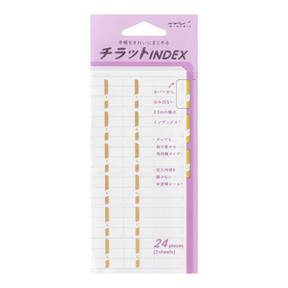 Midori Index Label - Gold Numbers - M.Lovewell