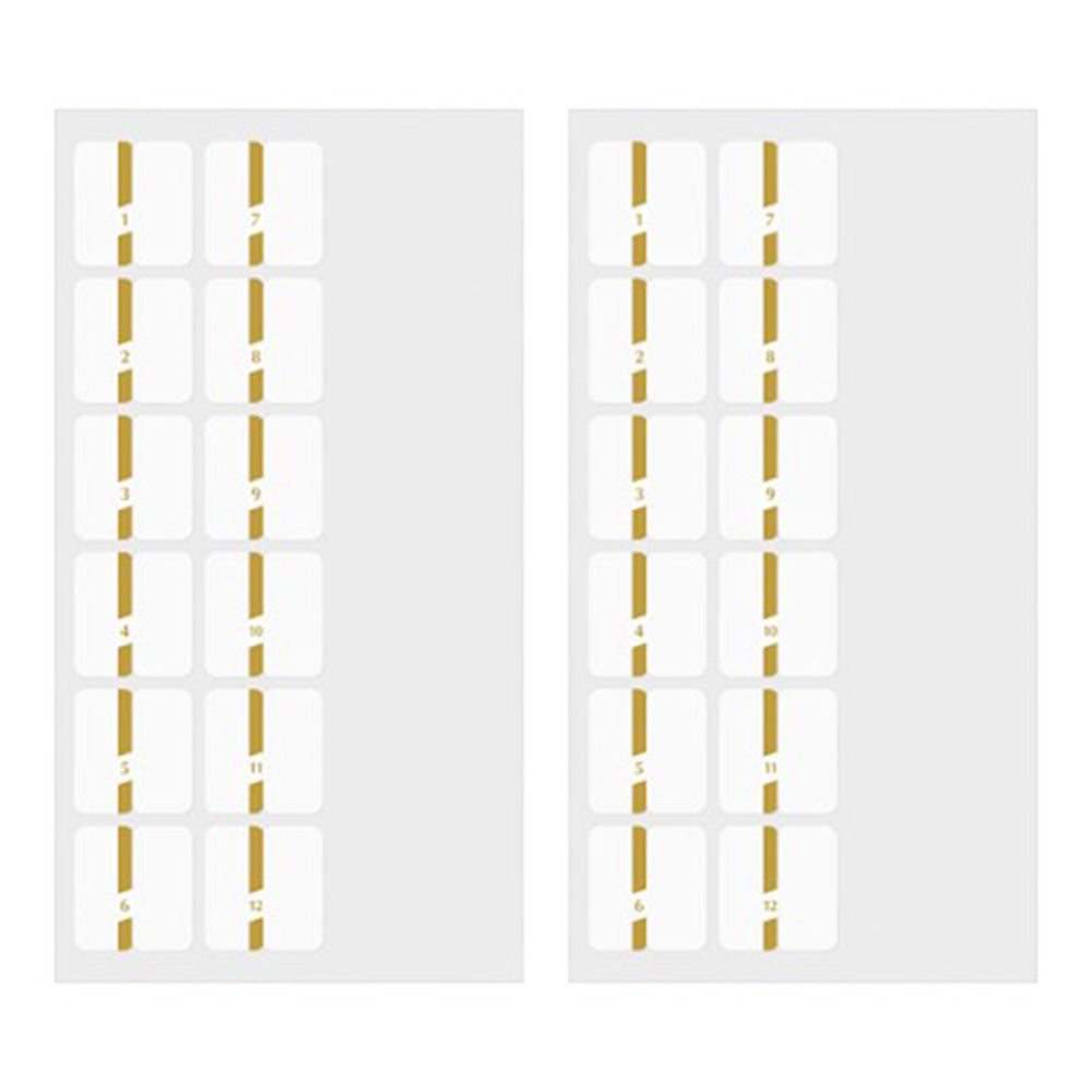 Midori Index Label - Gold Numbers - M.Lovewell
