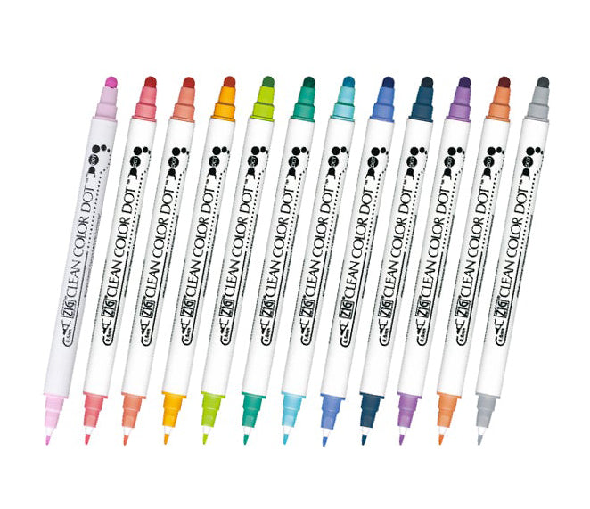 Kuretake Zig Clean Color Dot Marker - Metallic - Set of 6