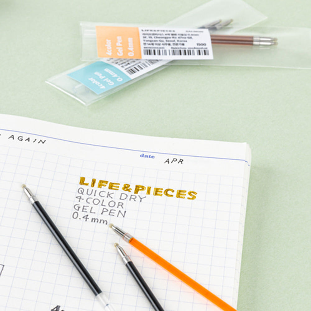 Life & Pieces 4 Color 0.4mm Gel Pen
