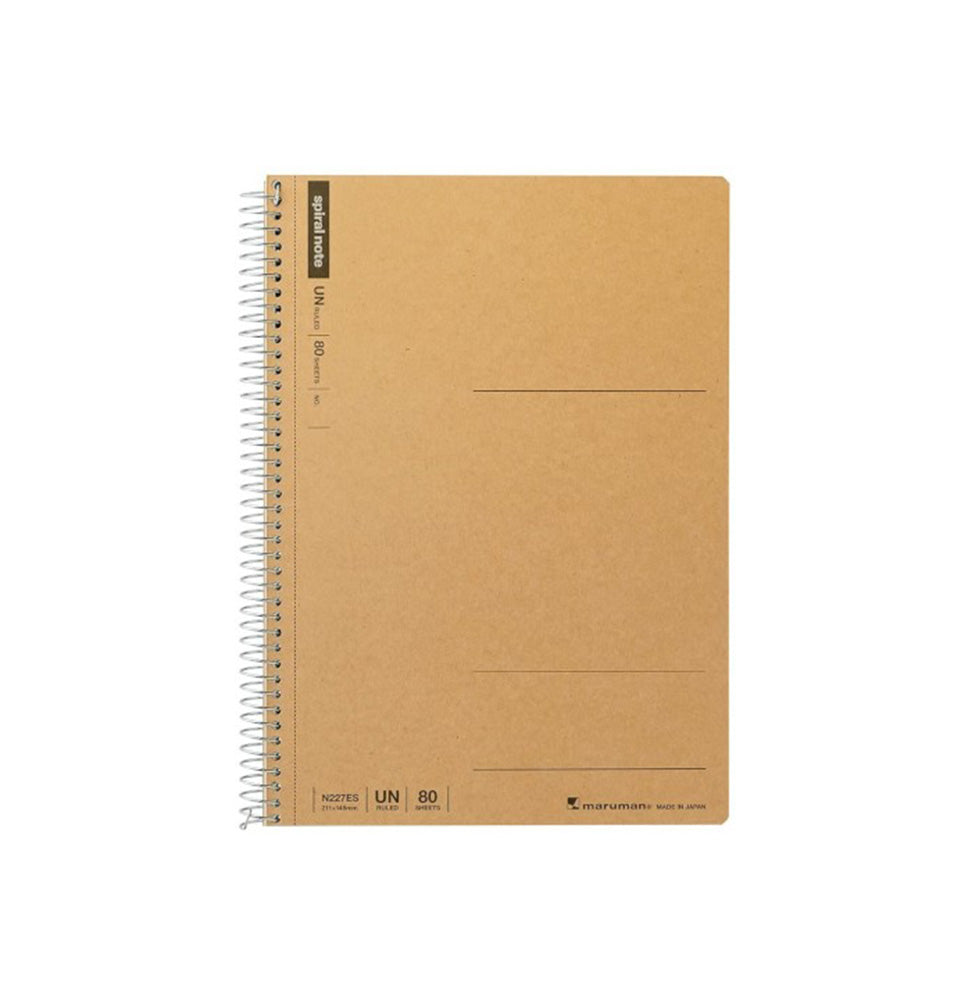 Maruman Spiral Note Basic Notebook A5 Plain 80 Sheets