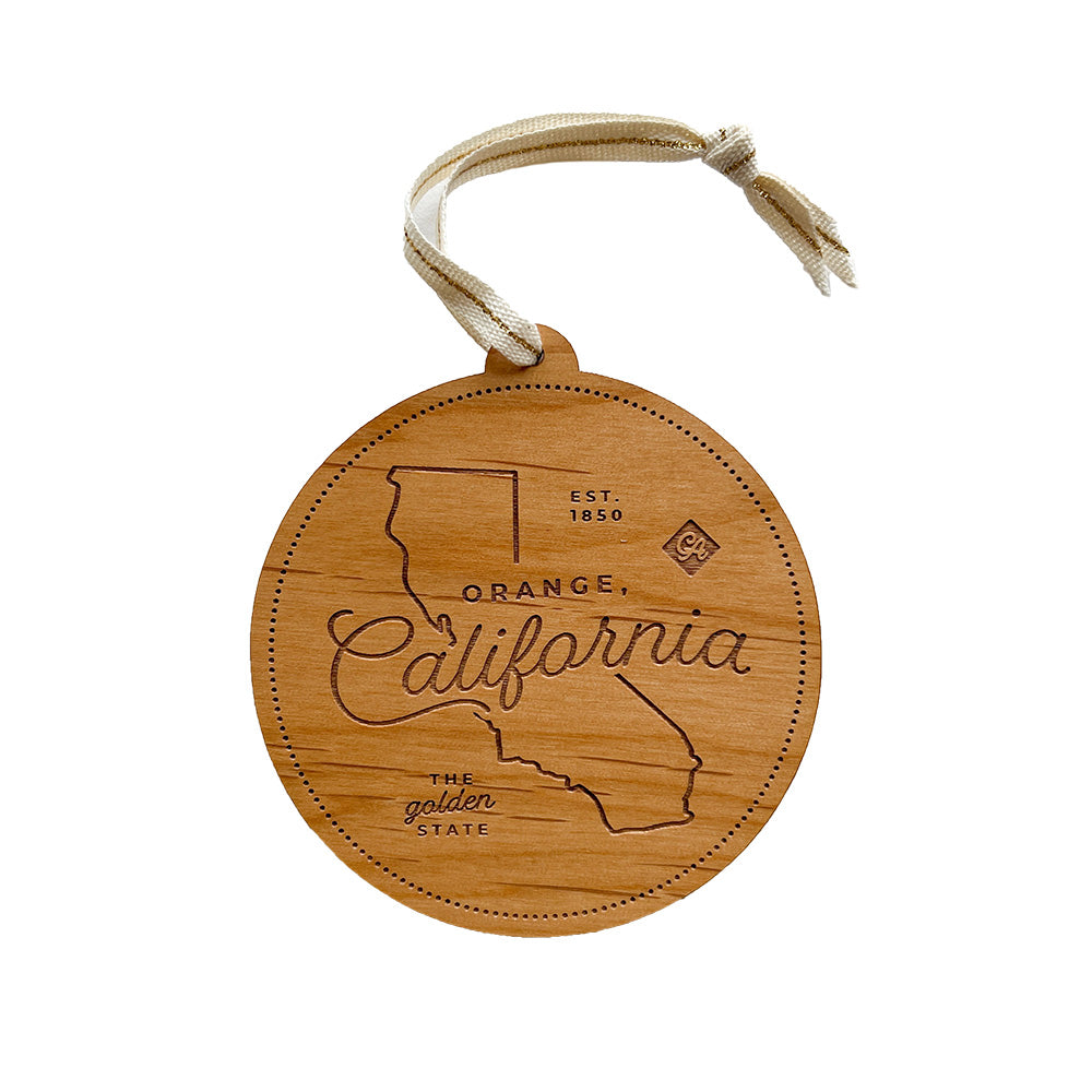 Orange, California City Wood Ornament