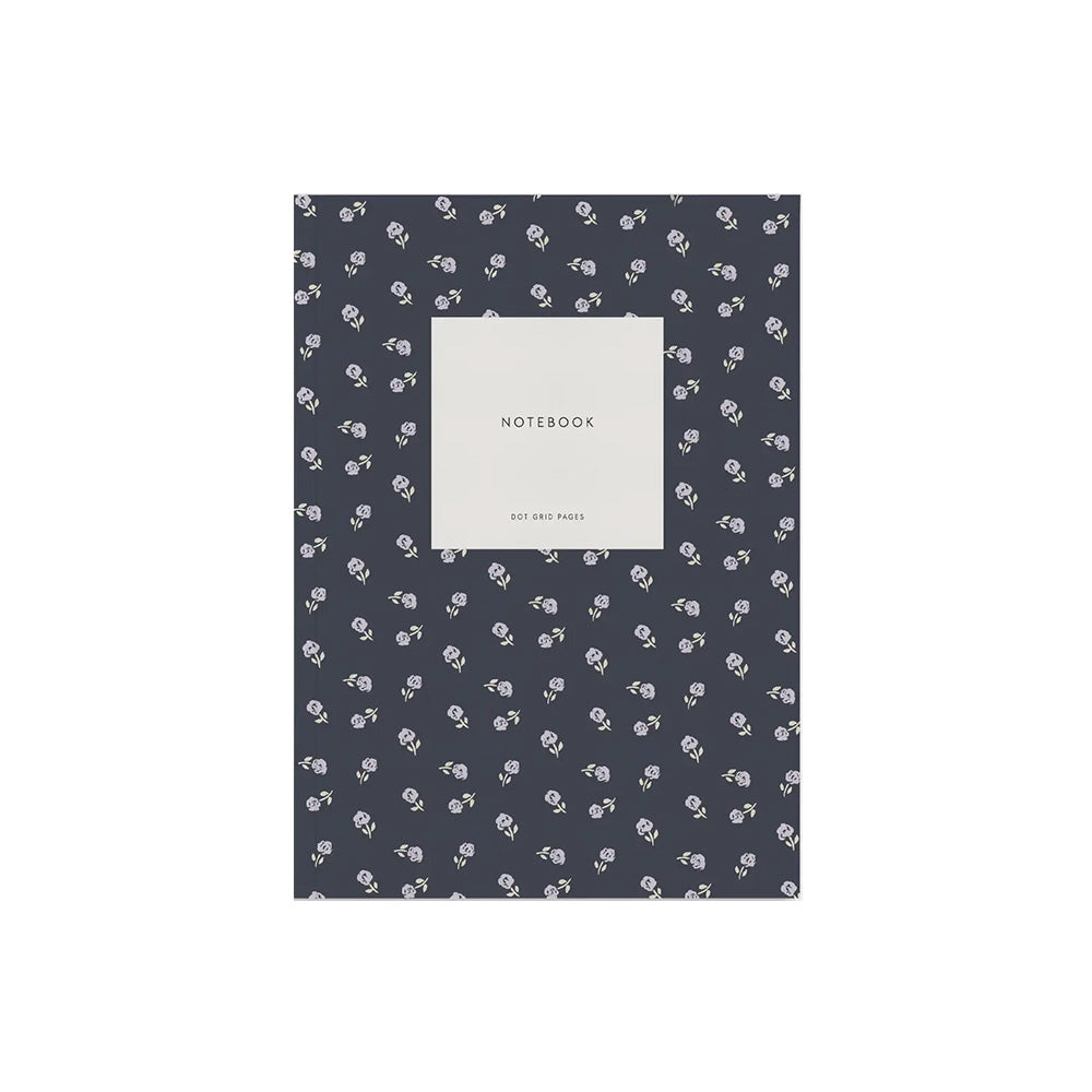 Small Flower Notebook- Navy