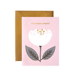 White Poppy With Sympathy Card