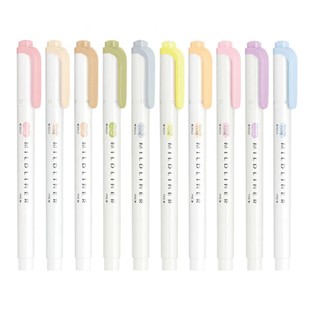Mildliner Double-Sided Highlighter Colors - Mild Pastel & Natural - M.Lovewell