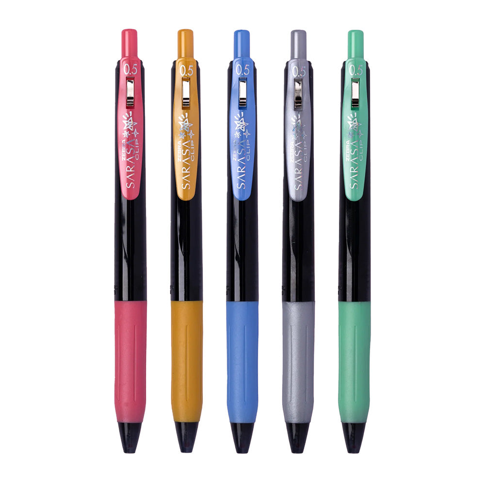 Sarasa Clip 0.5mm Gel Pen Decoshine Metallic - Set of 5