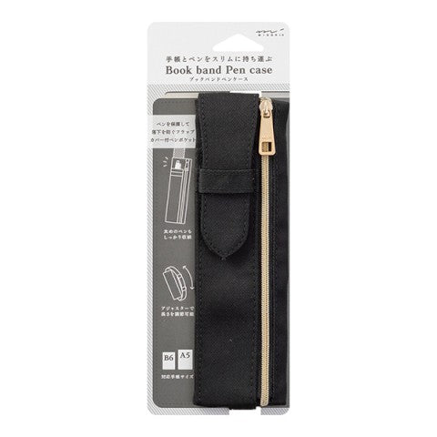 Midori Book Band Pen Case B6 - A5 - Black - M.Lovewell