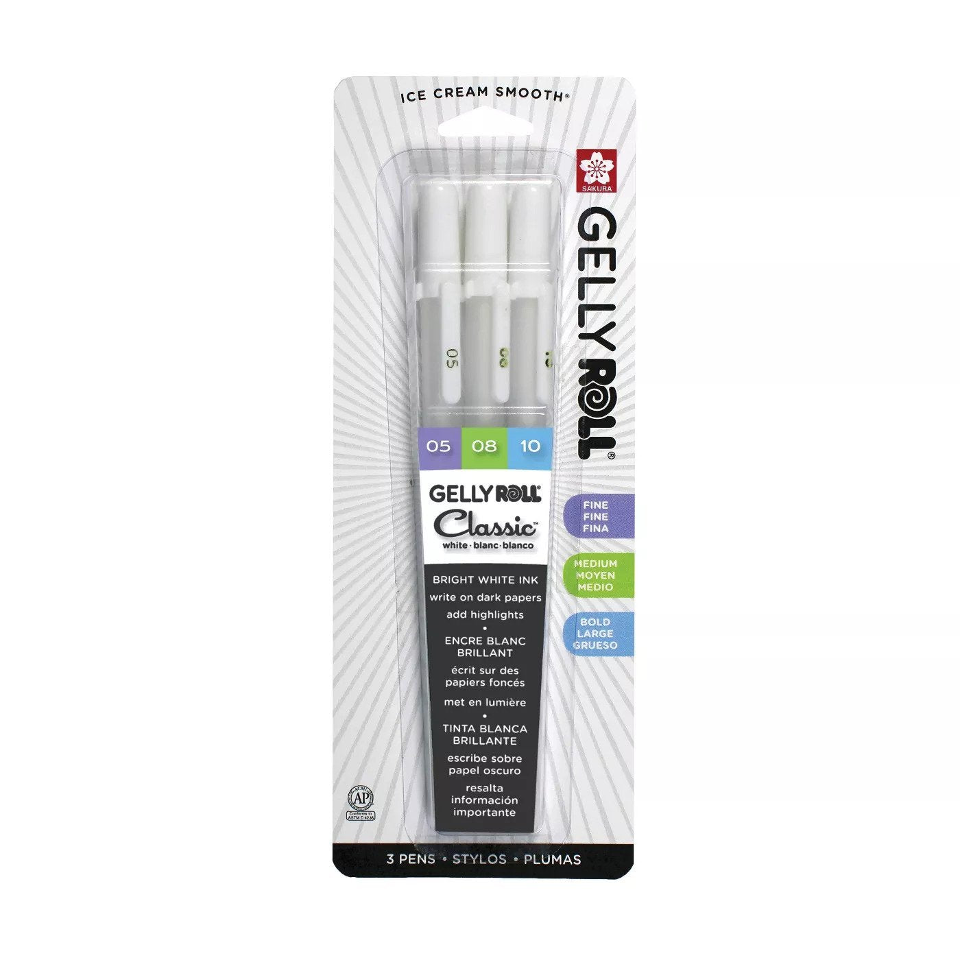 Gelly Roll Classic Pens 3 Tip Sizes - M.Lovewell