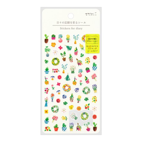 Midori Stickers for Diary Daily Records - Flowers