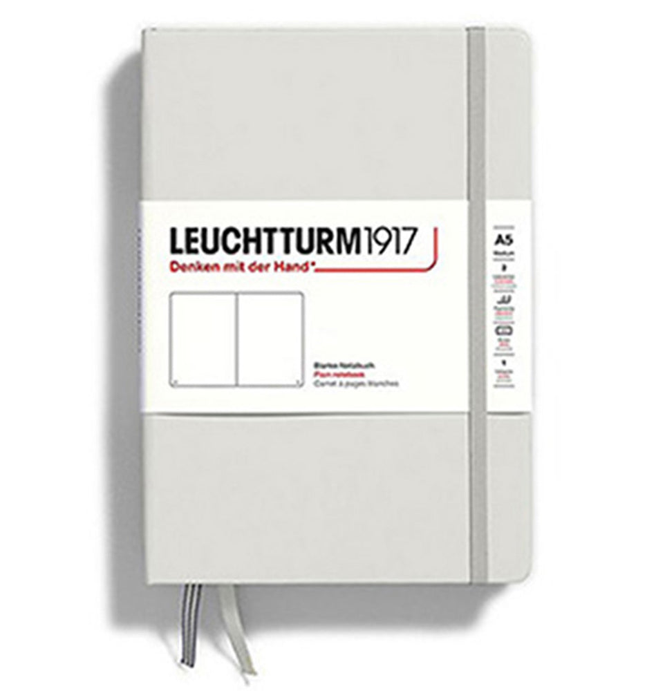 Leuchtturm1917 A5 Plain Hardcover Notebook - Light Grey