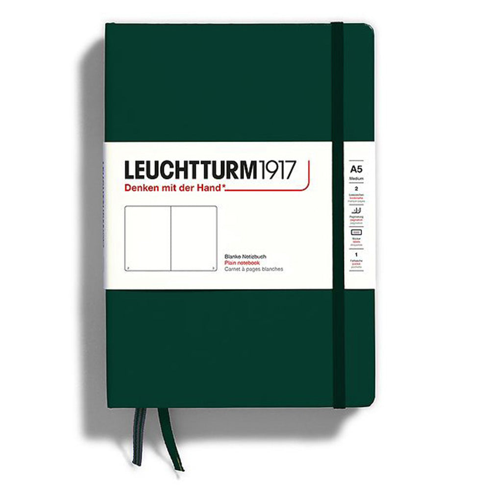 Leuchtturm1917 A5 Plain Hardcover Notebook - Forest Green